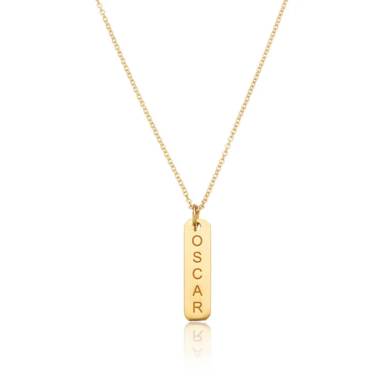 Gold Personalised Bar Necklace sold by Lily & Roo