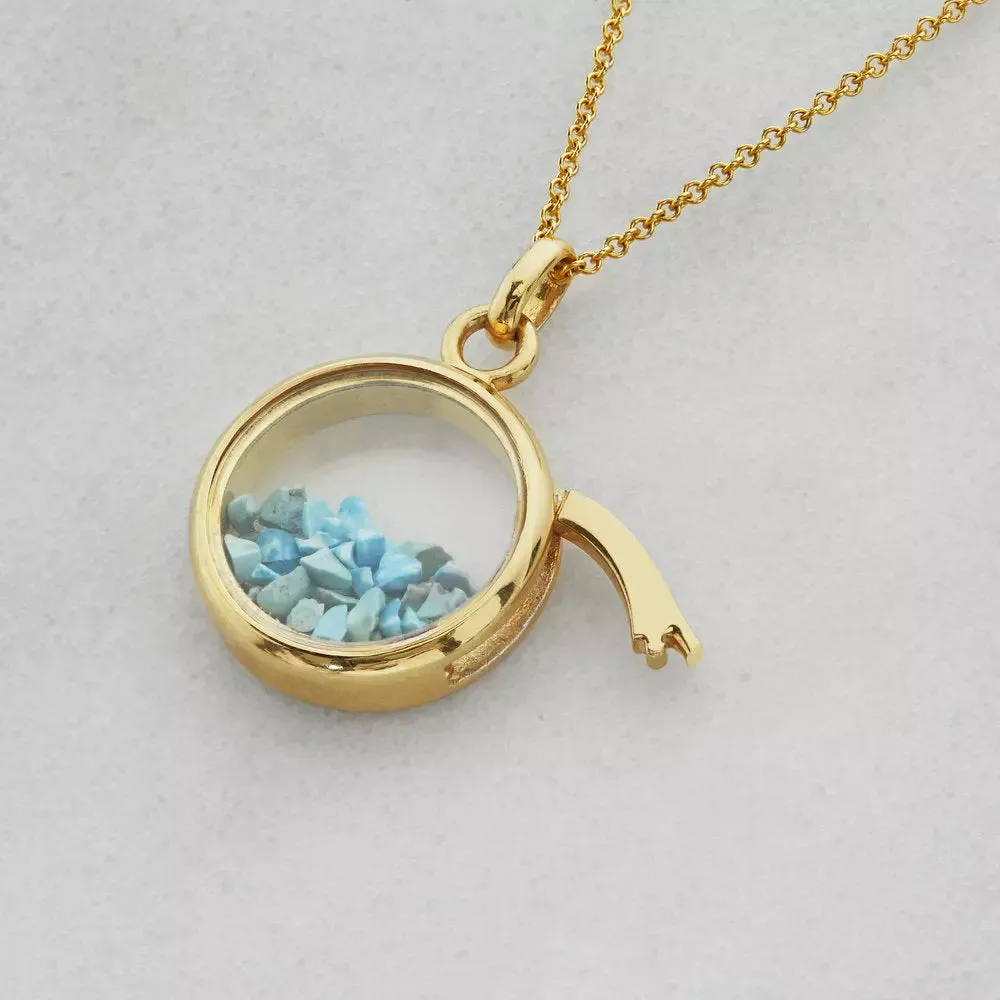 Gold Glass Gemstone Locket sold by Lily & Roo product image thumbnail 4