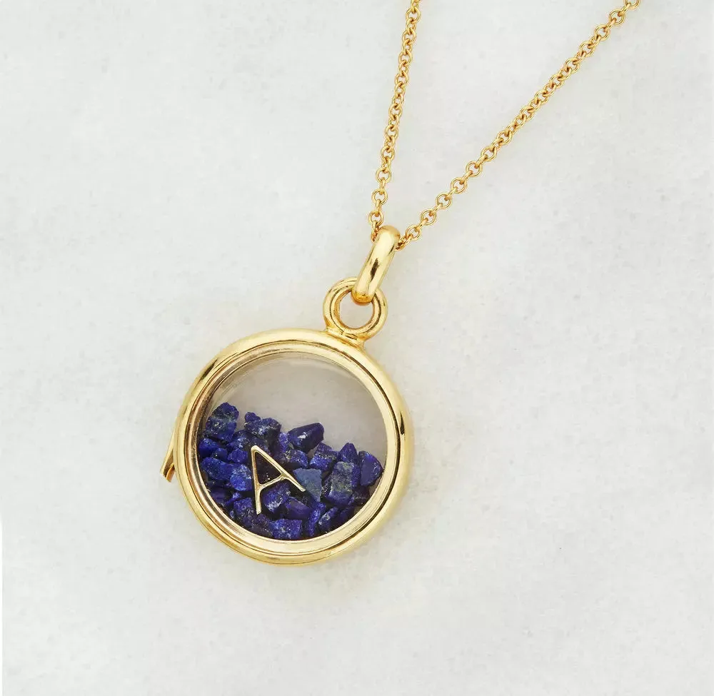 Gold Glass Gemstone Locket sold by Lily & Roo product image thumbnail 5