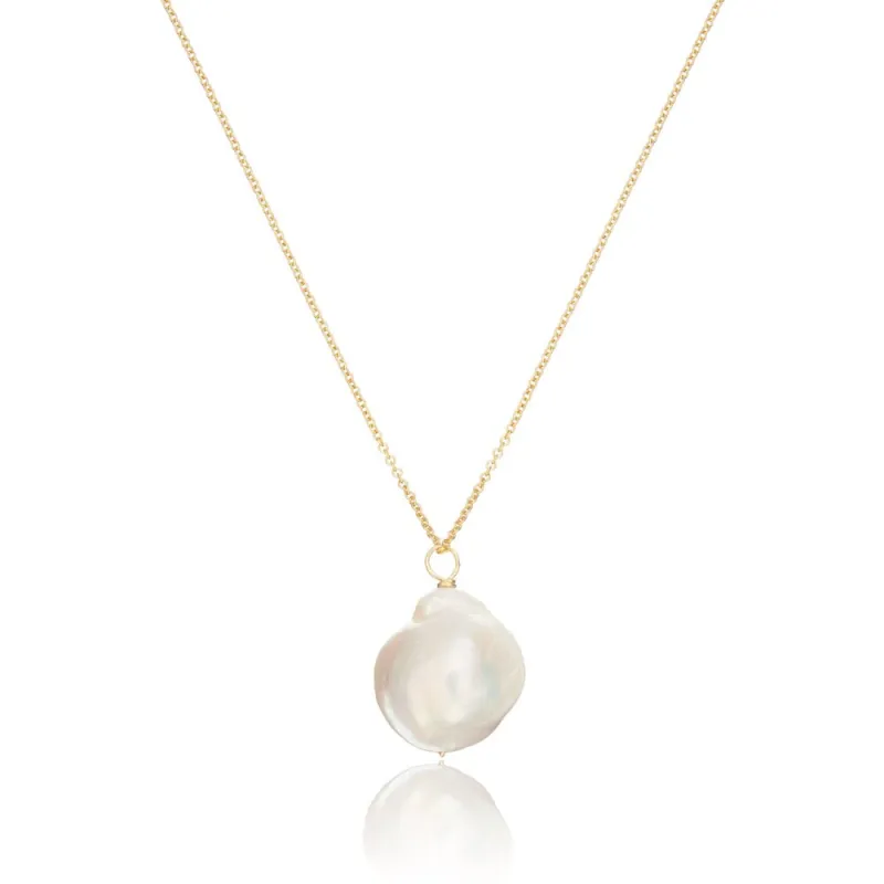 Gold Extra Large Baroque Pearl Necklace made by Lily & Roo