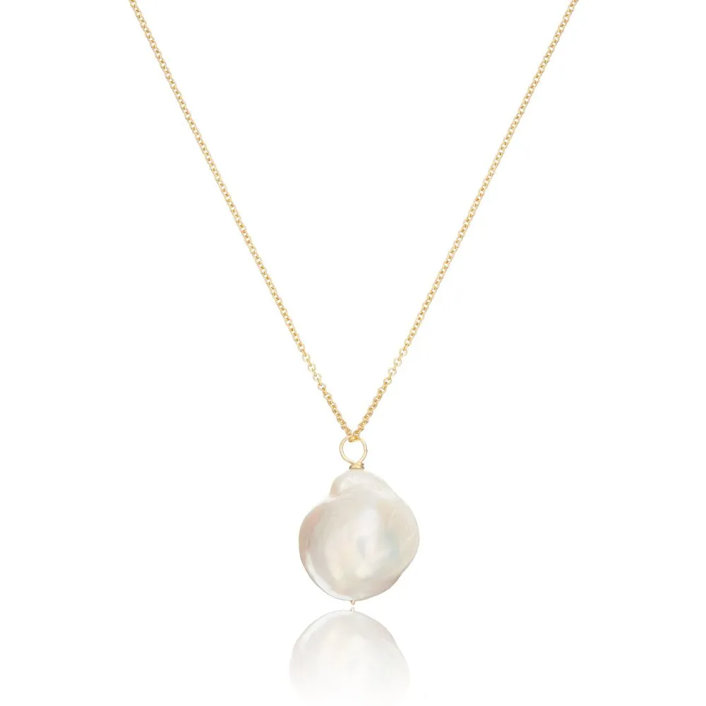Gold Extra Large Baroque Pearl Necklace sold by Lily & Roo