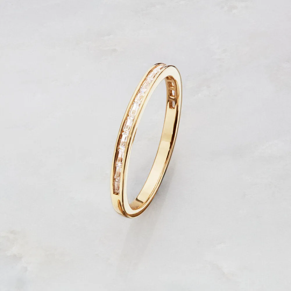 Gold Diamond Style Baguette Eternity Ring sold by Lily & Roo product image thumbnail 4