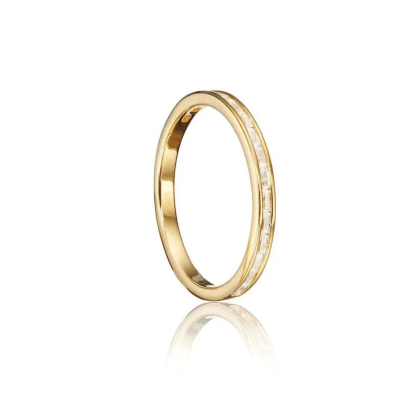 Gold Diamond Style Baguette Eternity Ring sold by Lily & Roo