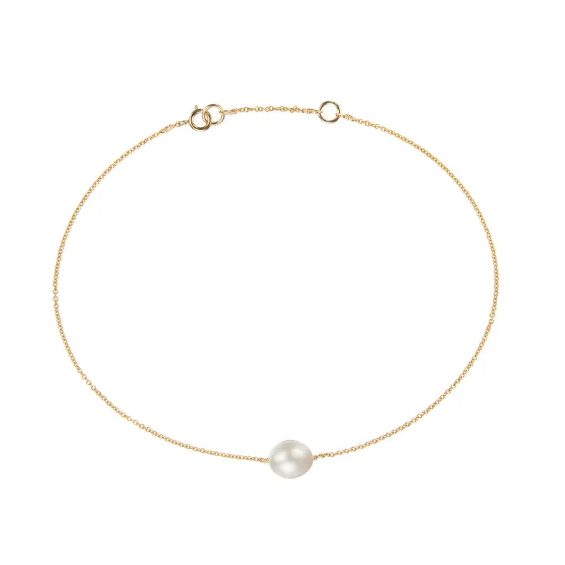 Gold Large Pearl Anklet sold by Lily & Roo