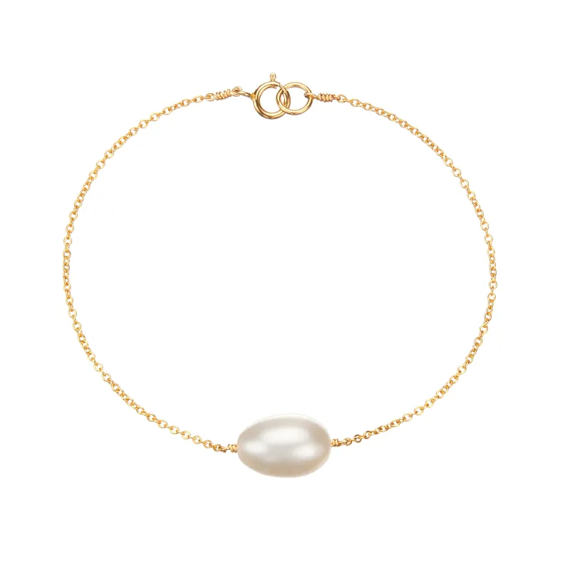 Gold Large Pearl Bracelet sold by Lily & Roo