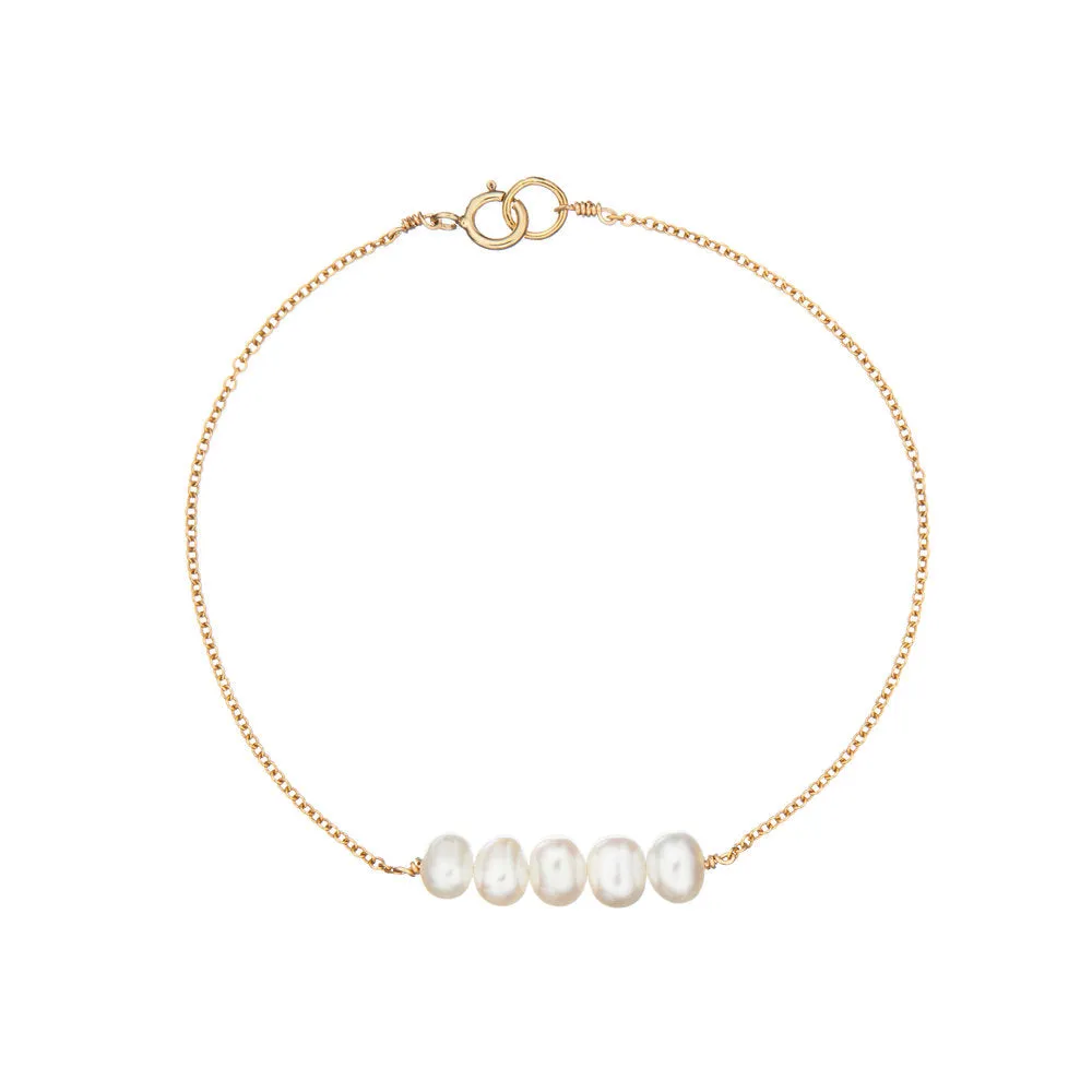 Gold Pearl Cluster Bracelet sold by Lily & Roo