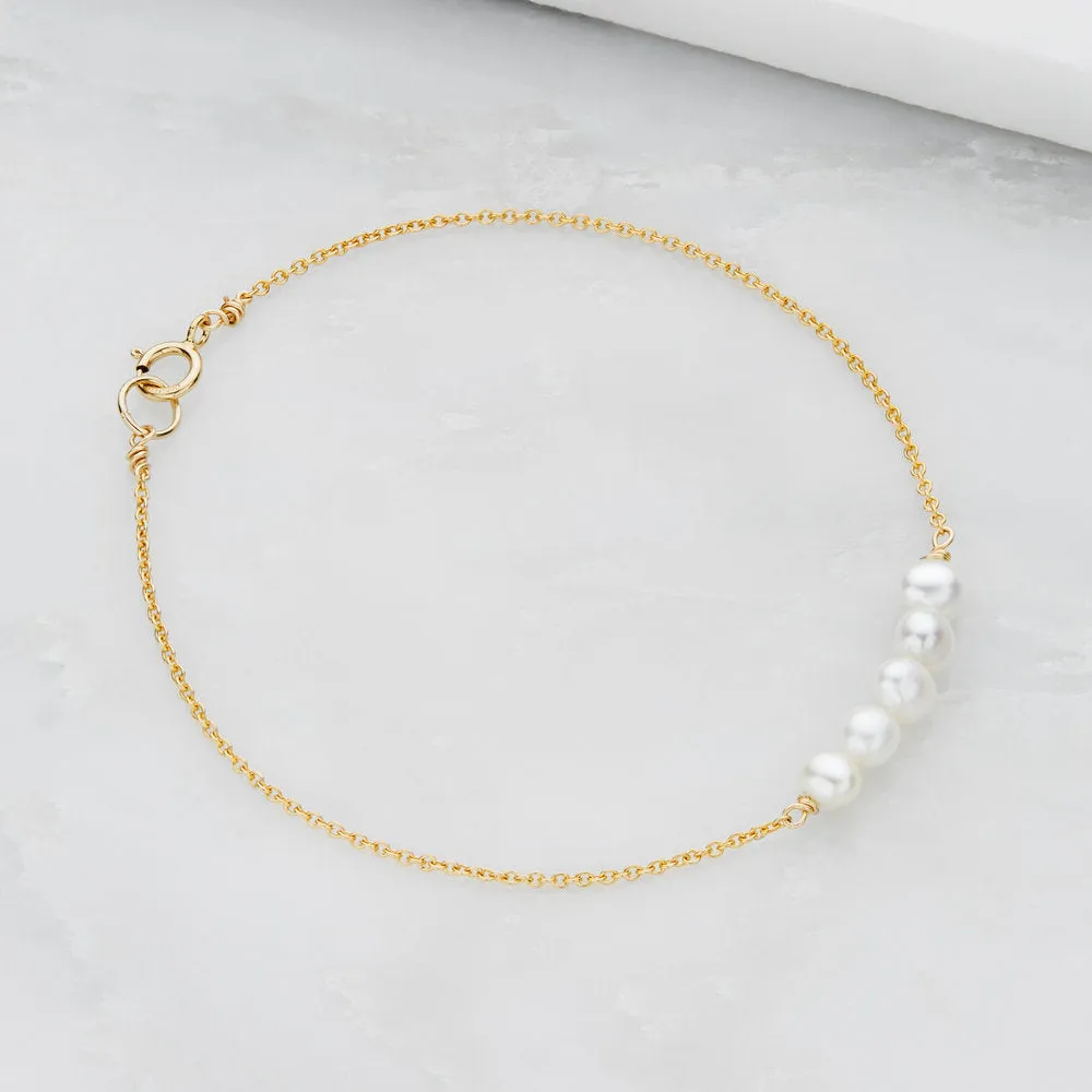 Gold Pearl Cluster Bracelet sold by Lily & Roo product image thumbnail 5