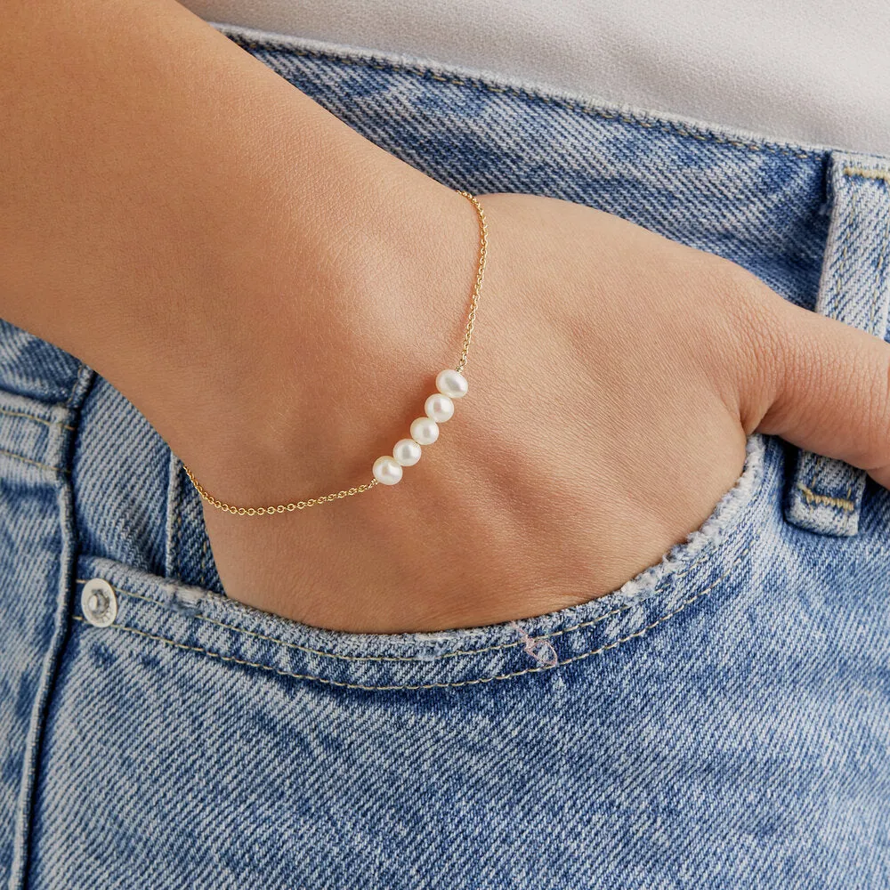 Gold Pearl Cluster Bracelet sold by Lily & Roo product image thumbnail 4