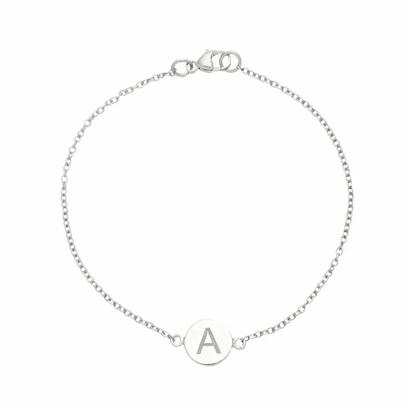 Silver Personalised Disc Bracelet sold by Lily & Roo