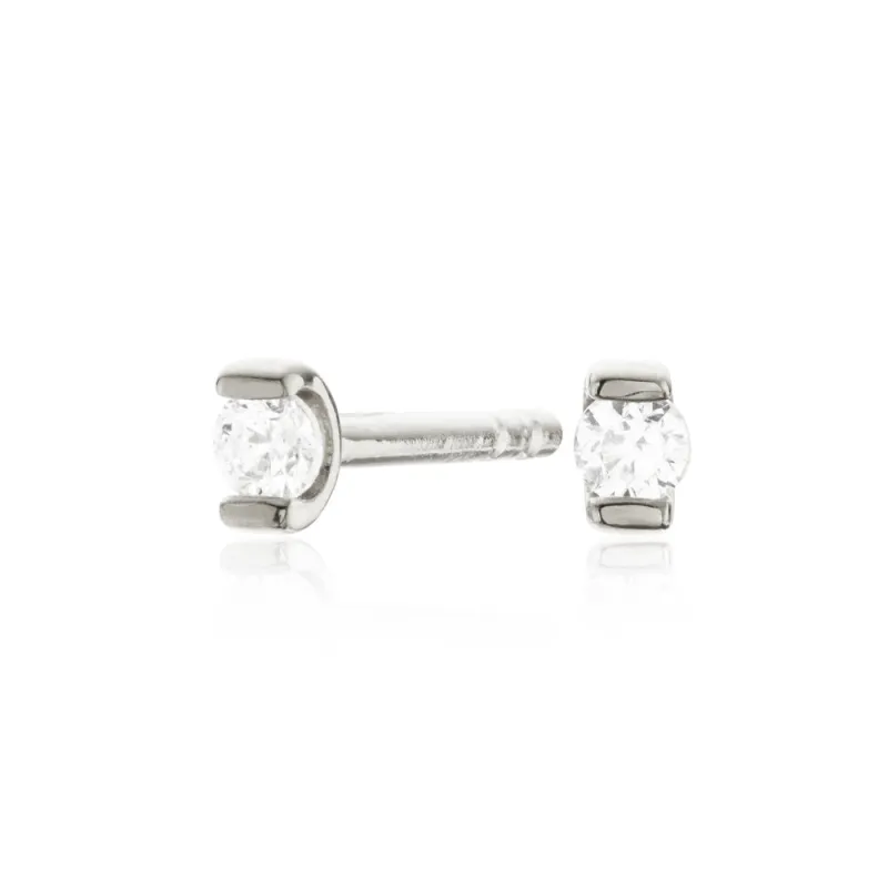 Silver Small Diamond Style Stud Earrings sold by Lily & Roo