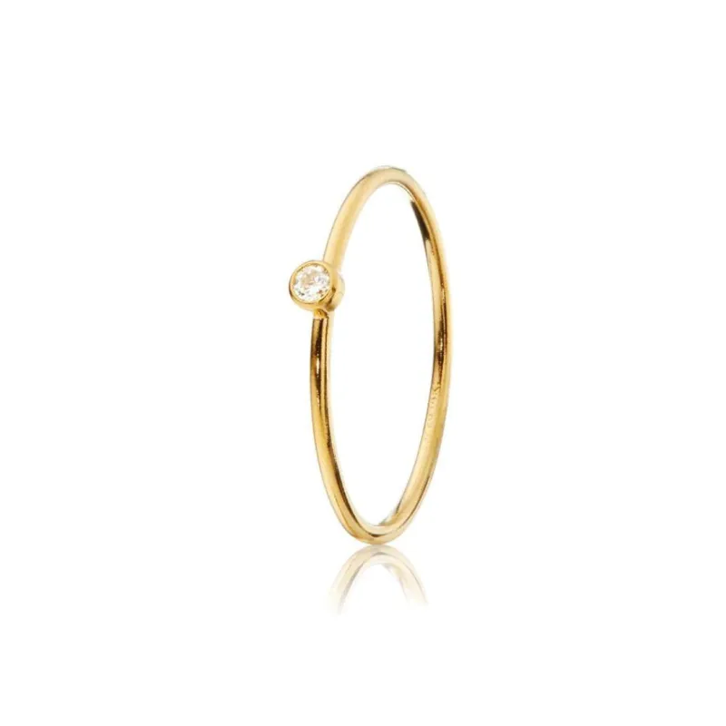 Gold Thin Diamond Style Stacking Ring made by Lily & Roo