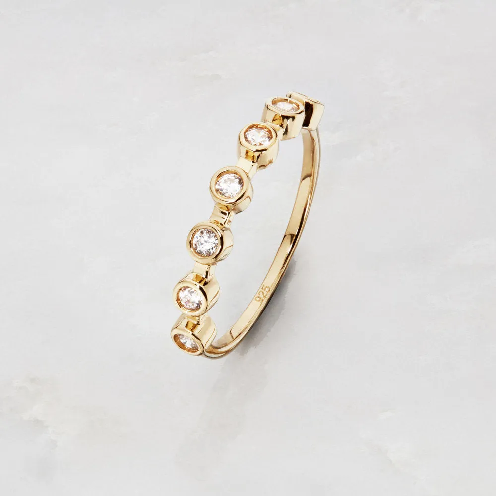 Gold Diamond Style Round Eternity Ring sold by Lily & Roo product image thumbnail 3