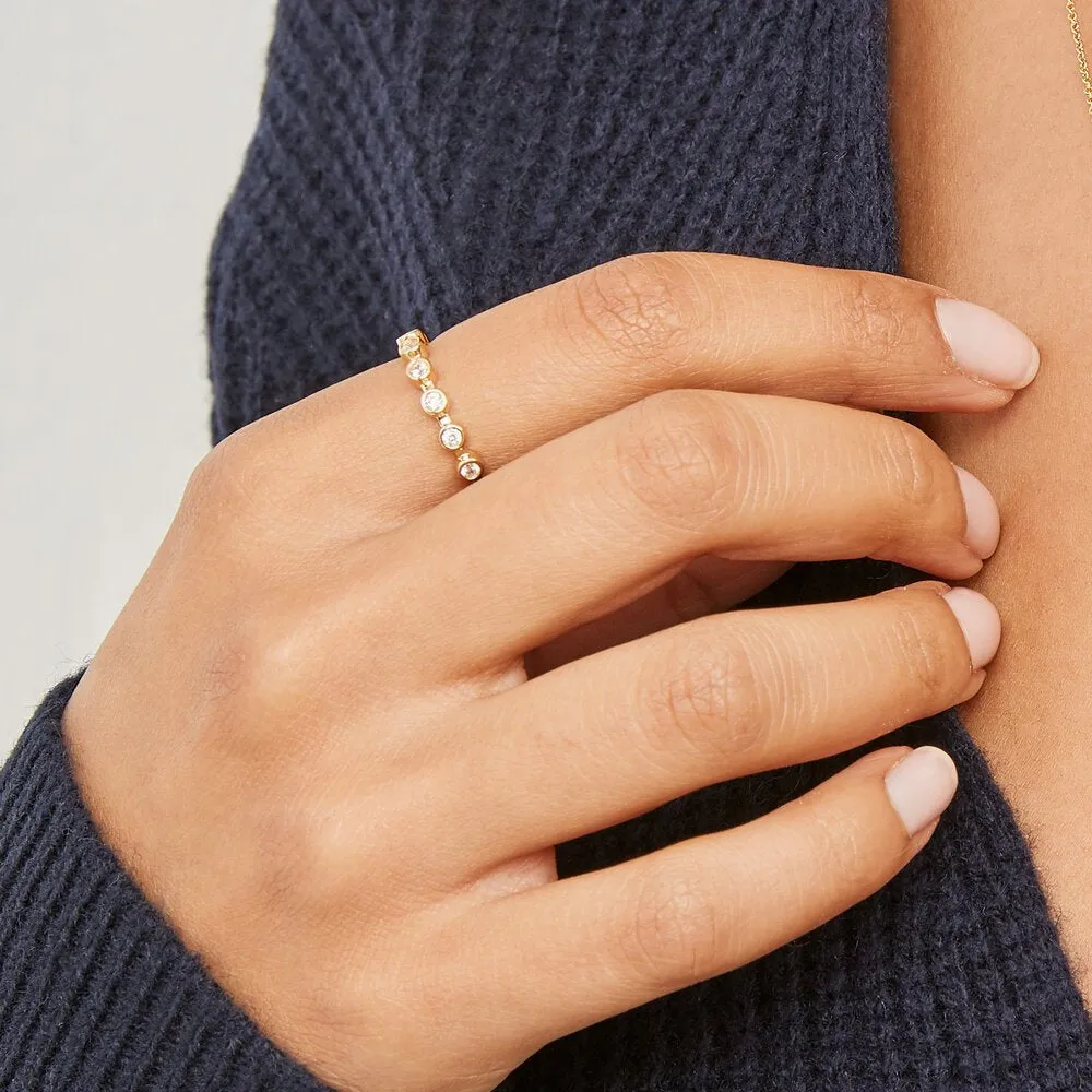 Gold Diamond Style Round Eternity Ring sold by Lily & Roo product image thumbnail 2