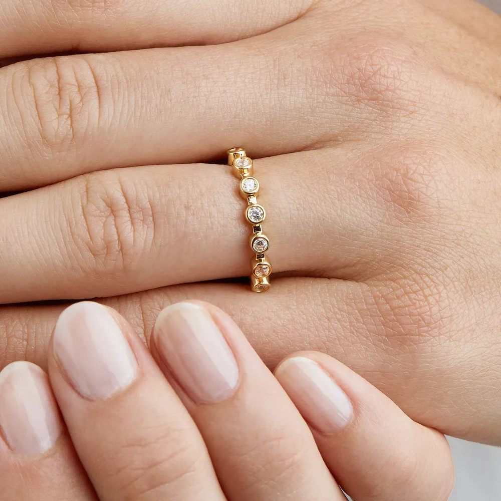 Gold Diamond Style Round Eternity Ring sold by Lily & Roo product image thumbnail 4