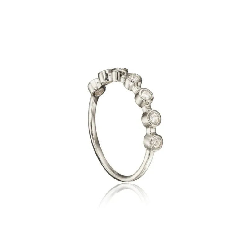 Silver Diamond Style Round Eternity Ring sold by Lily & Roo