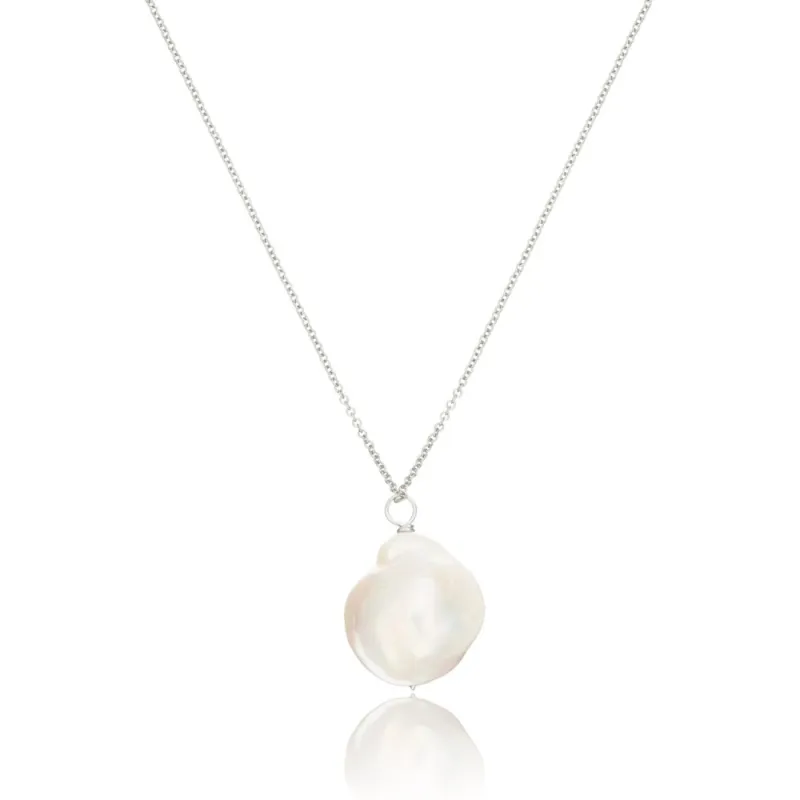 Silver Extra Large Baroque Pearl Necklace sold by Lily & Roo