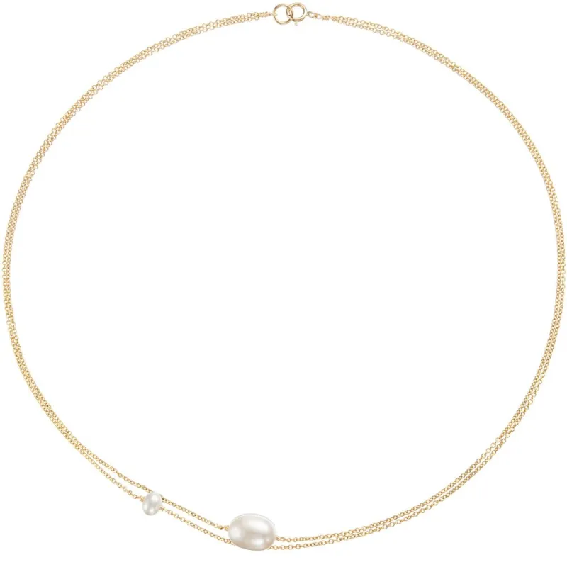 Gold Layered Large and Small Pearl Choker sold by Lily & Roo
