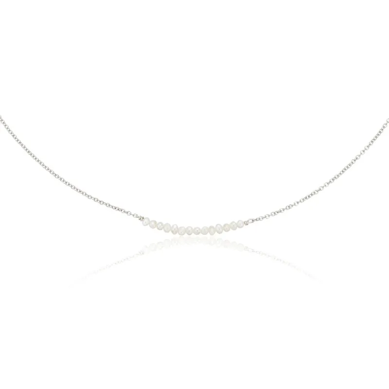 Silver Small Pearl Cluster Choker sold by Lily & Roo