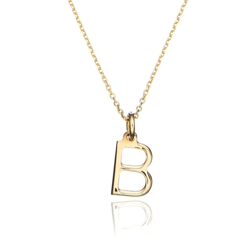 Solid Gold Initial Letter Necklace sold by Lily & Roo
