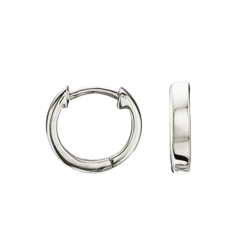 Silver Plain Huggie Hoop Earrings sold by Lily & Roo