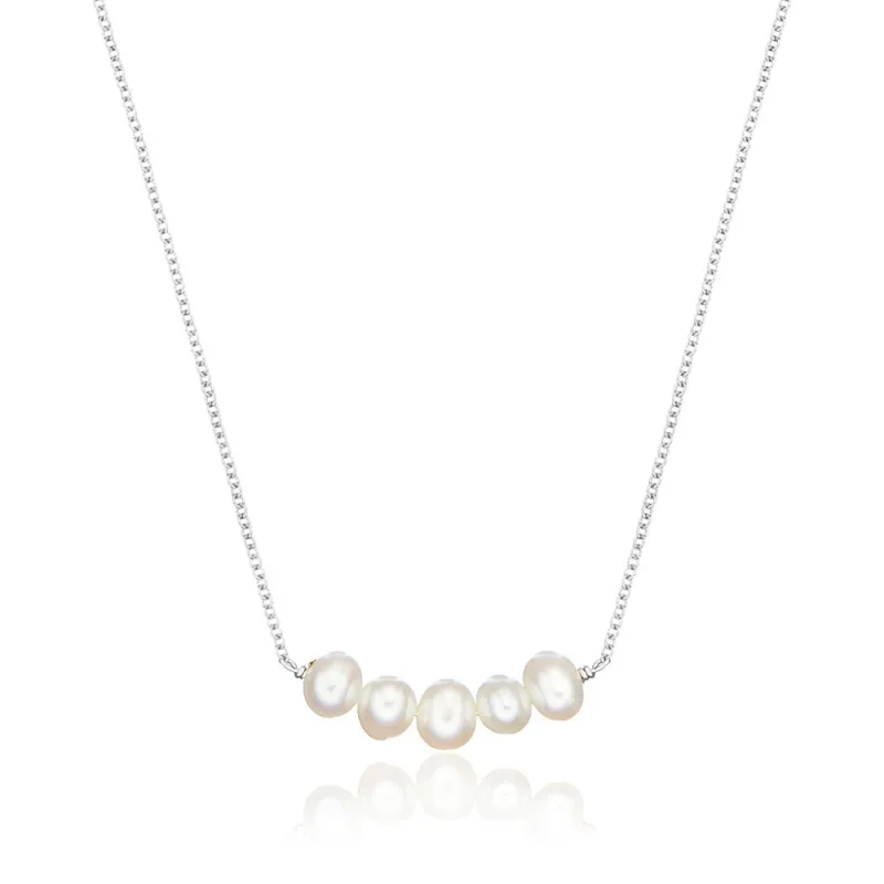 Silver Pearl Cluster Necklace sold by Lily & Roo