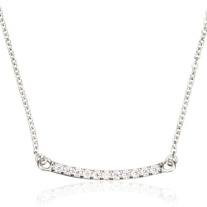 Silver Diamond Style Bar Necklace made by Lily & Roo