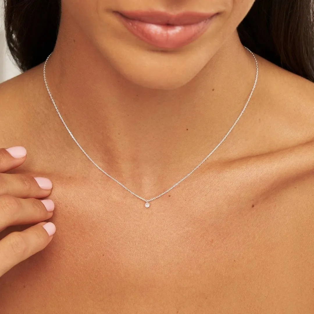 Silver Floating Diamond Style Necklace sold by Lily & Roo product image thumbnail 3