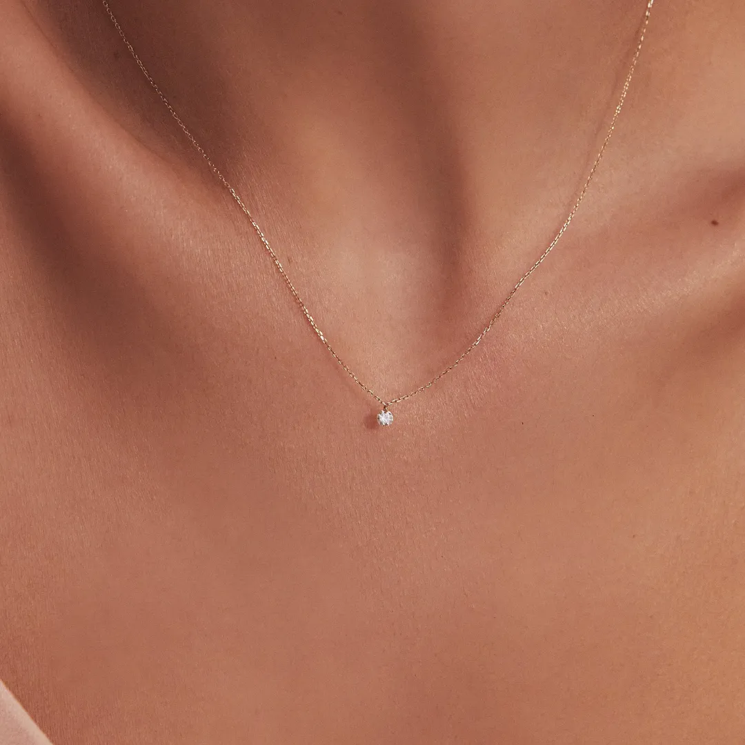 Gold Floating Diamond Style Necklace sold by Lily & Roo product image thumbnail 2