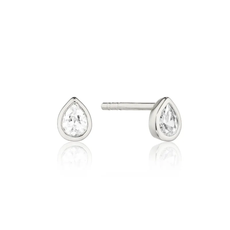 Silver Mini Teardrop Stud Earrings made by Lily & Roo