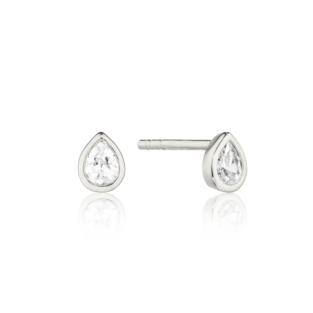 Silver Mini Teardrop Stud Earrings sold by Lily & Roo