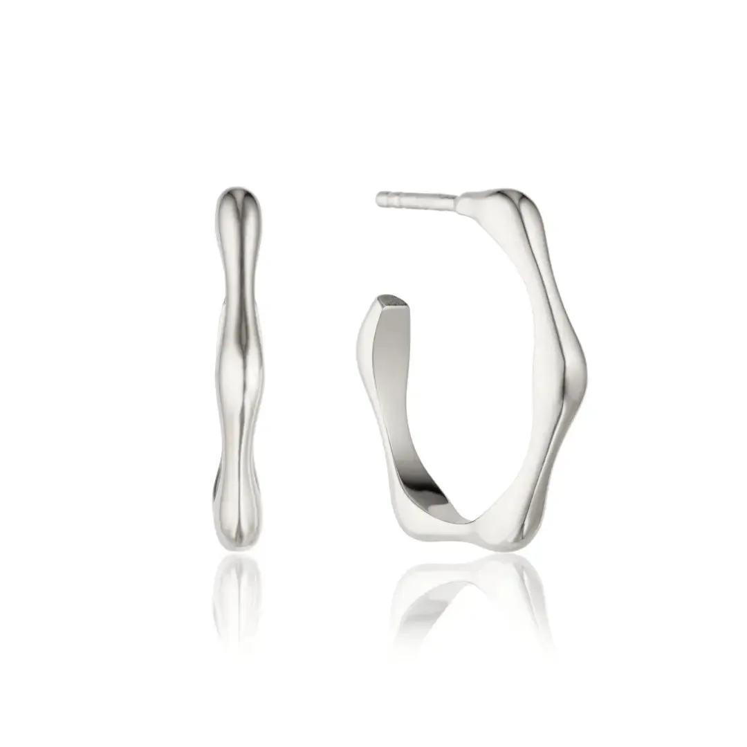 Silver Bamboo Hoop Earrings sold by Lily & Roo