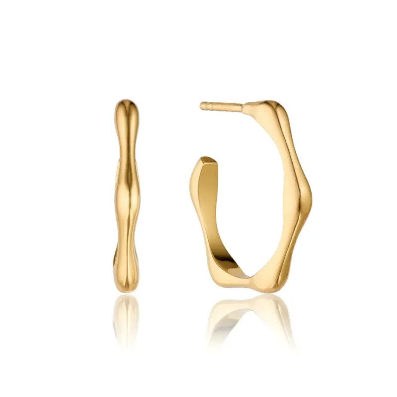 Gold Bamboo Hoop Earrings made by Lily & Roo