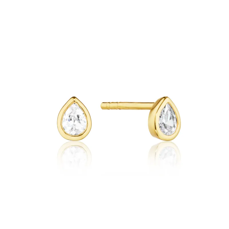 Gold Mini Teardrop Stud Earrings made by Lily & Roo