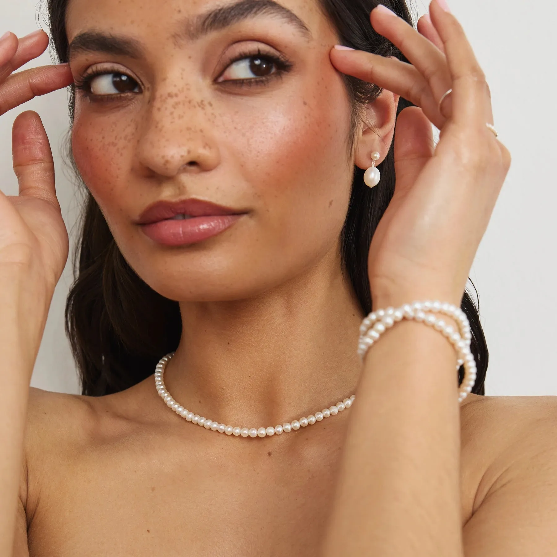 Gold Double Pearl Bracelet sold by Lily & Roo product image thumbnail 4