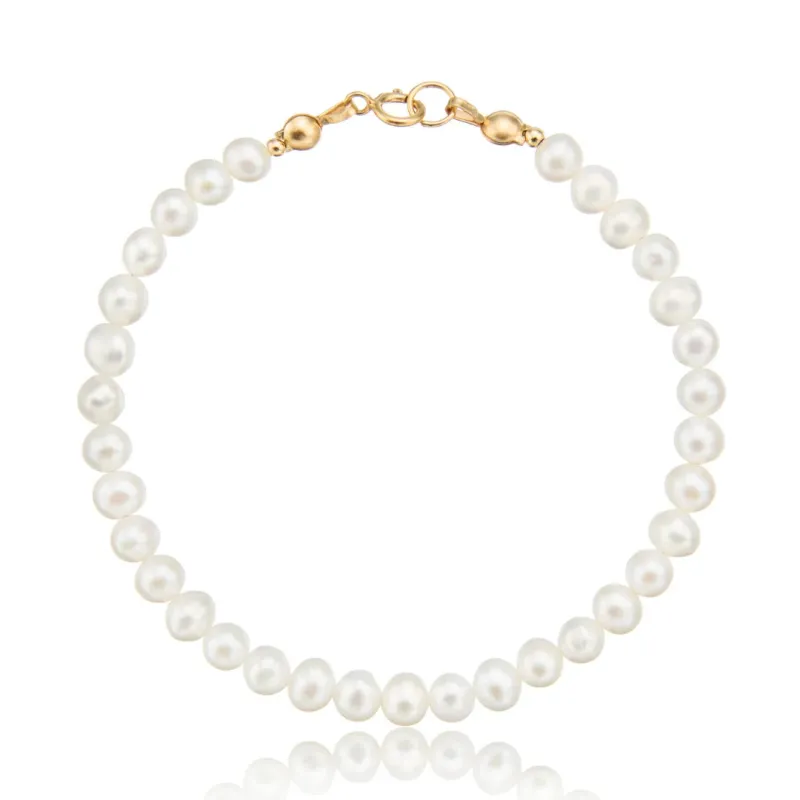 Gold Pearl Bracelet made by Lily & Roo