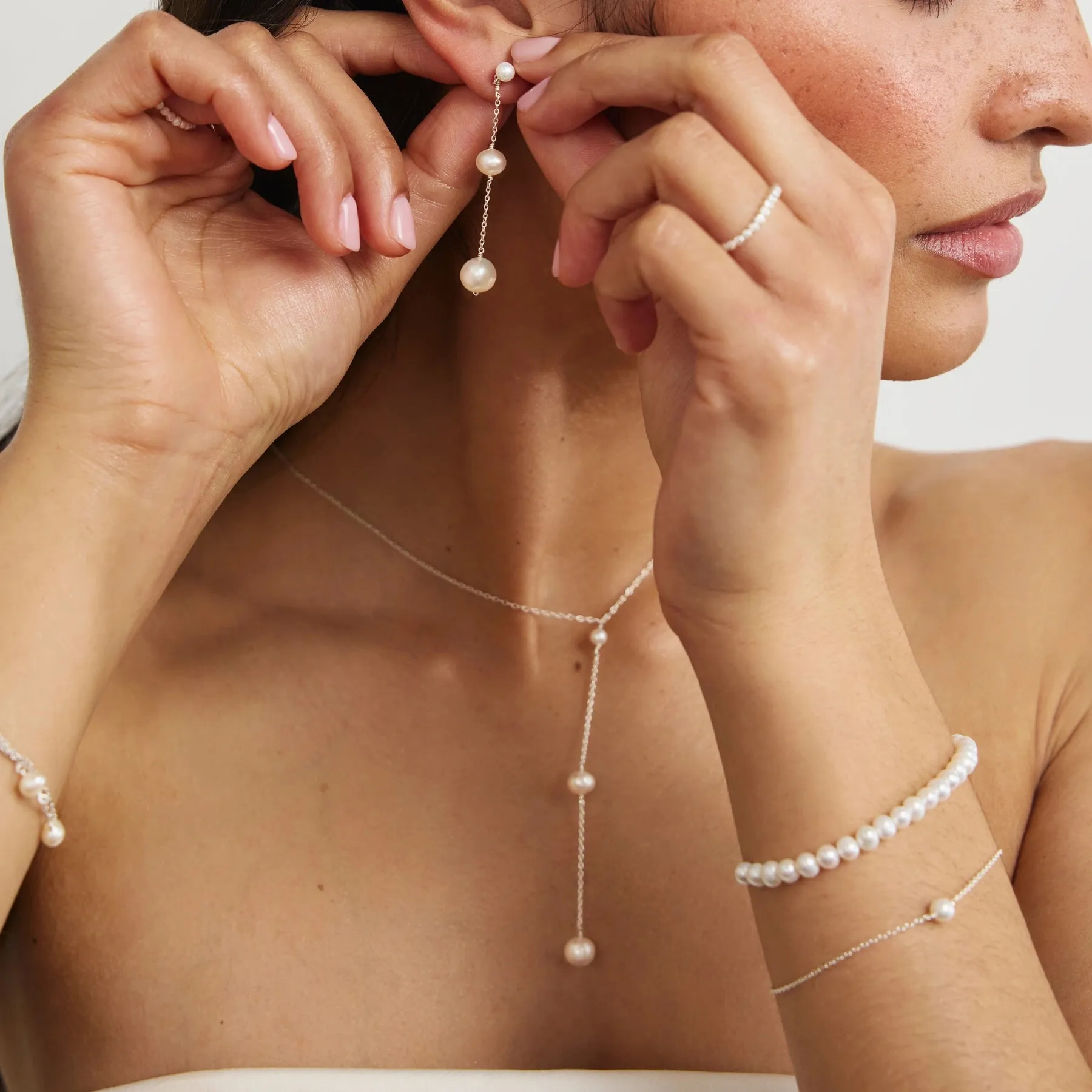 Gold Pearl Bracelet sold by Lily & Roo product image thumbnail 4