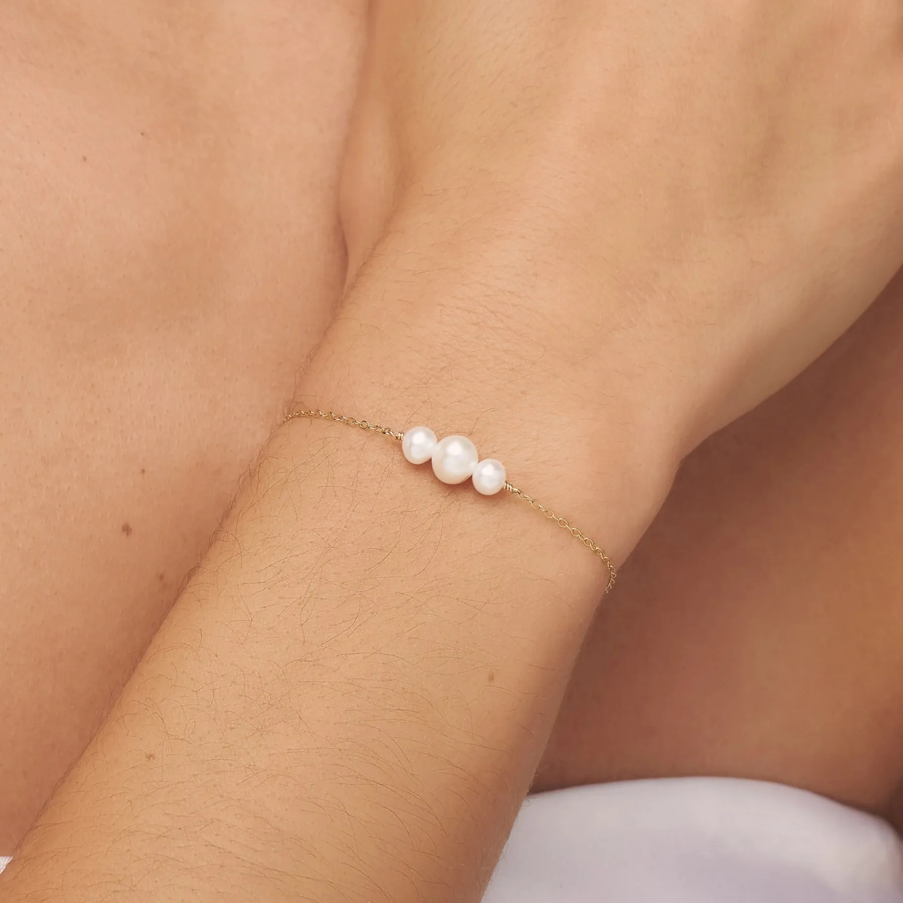 Gold Multi Pearl Cluster Bracelet sold by Lily & Roo product image thumbnail 2