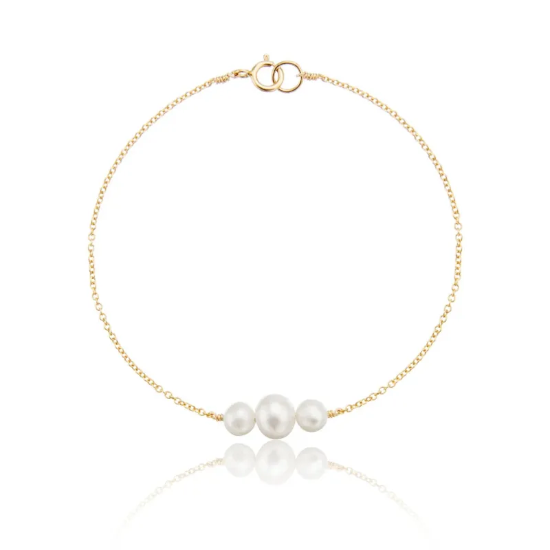 Gold Multi Pearl Cluster Bracelet made by Lily & Roo