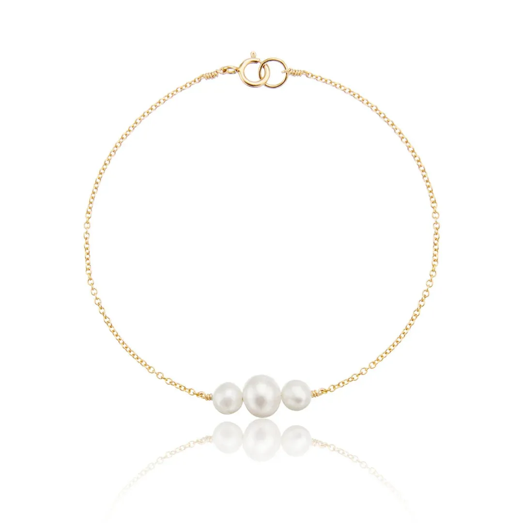Gold Multi Pearl Cluster Bracelet sold by Lily & Roo