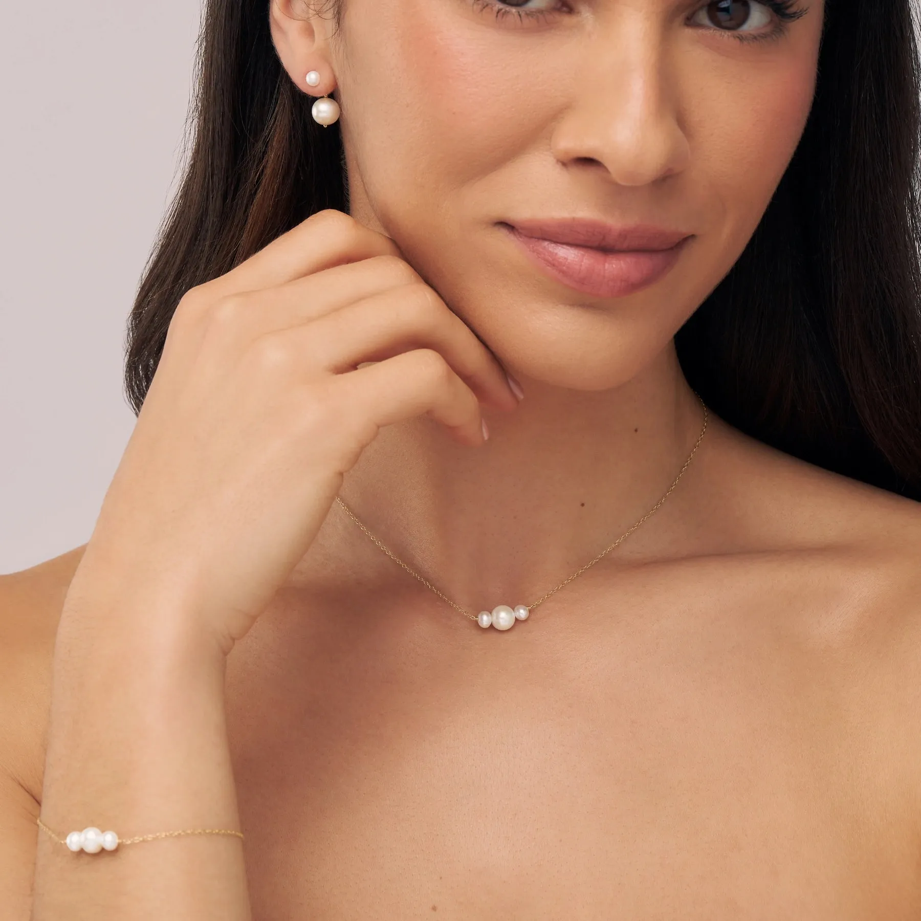 Gold Multi Pearl Cluster Bracelet sold by Lily & Roo product image thumbnail 3