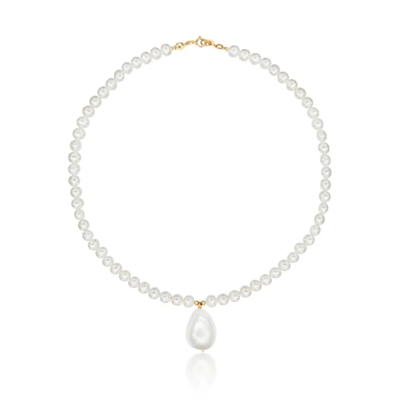 Gold Pearl with Baroque Drop Necklace made by Lily & Roo