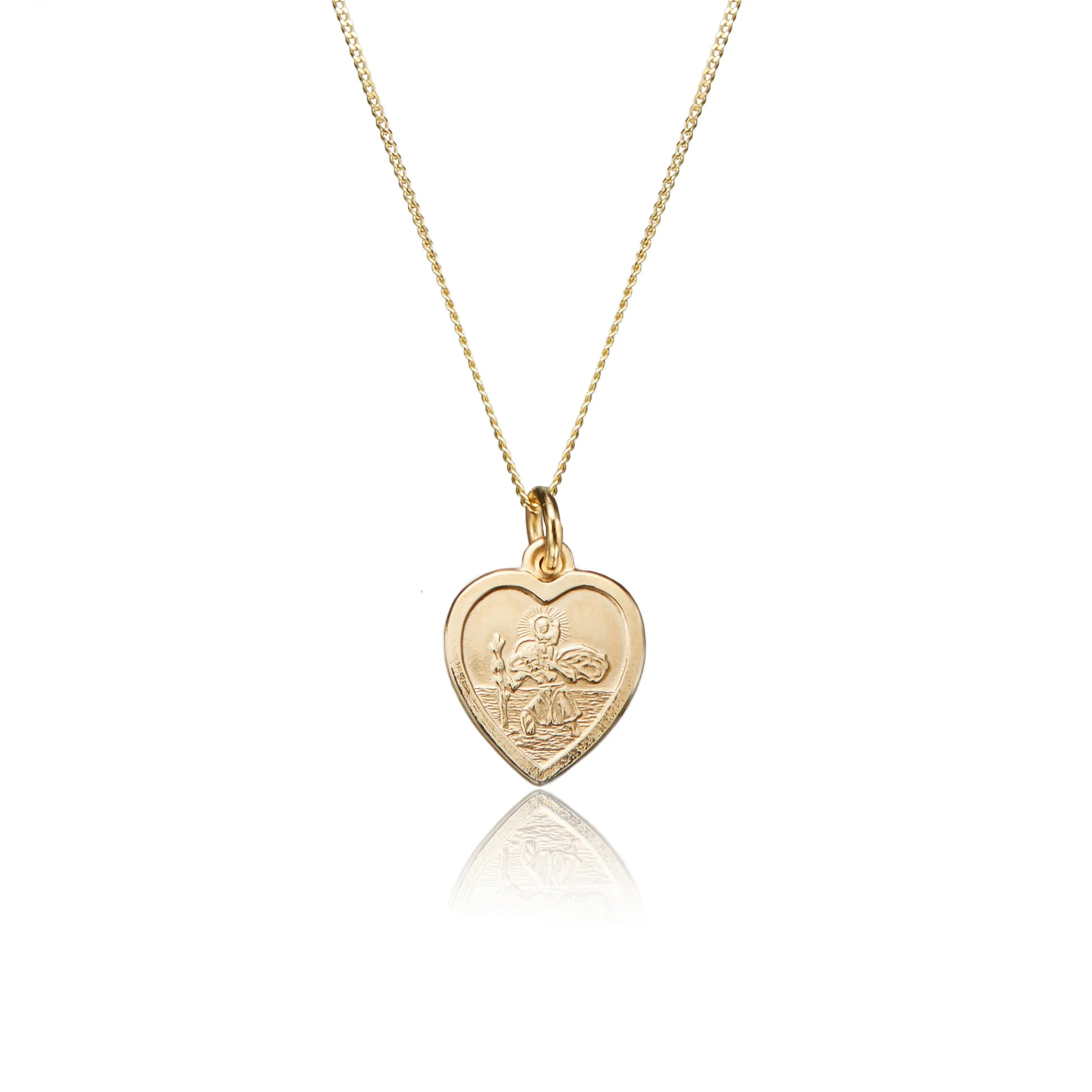 Gold Small Heart St Christopher Necklace sold by Lily & Roo