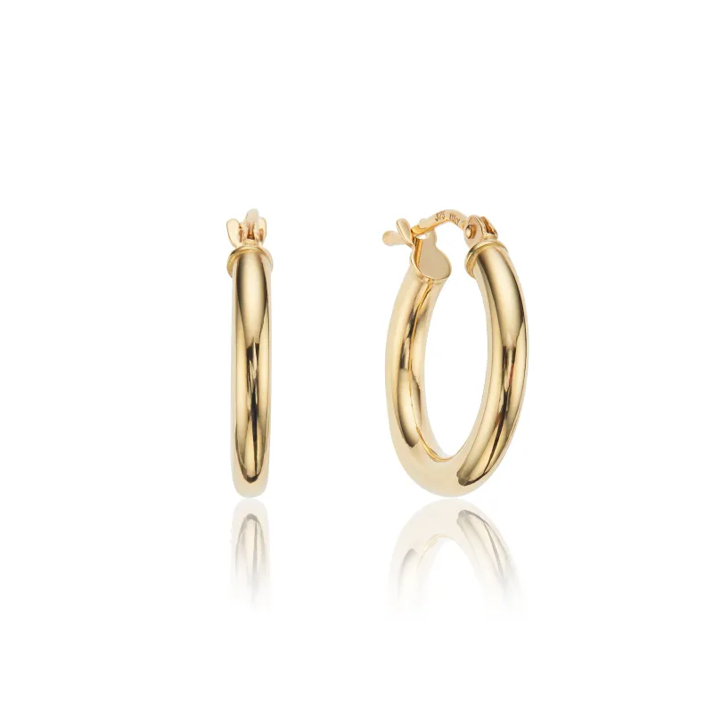 Gold Small Rounded Hoop Earrings made by Lily & Roo