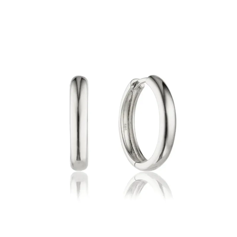 Silver Medium Hoop Earrings made by Lily & Roo