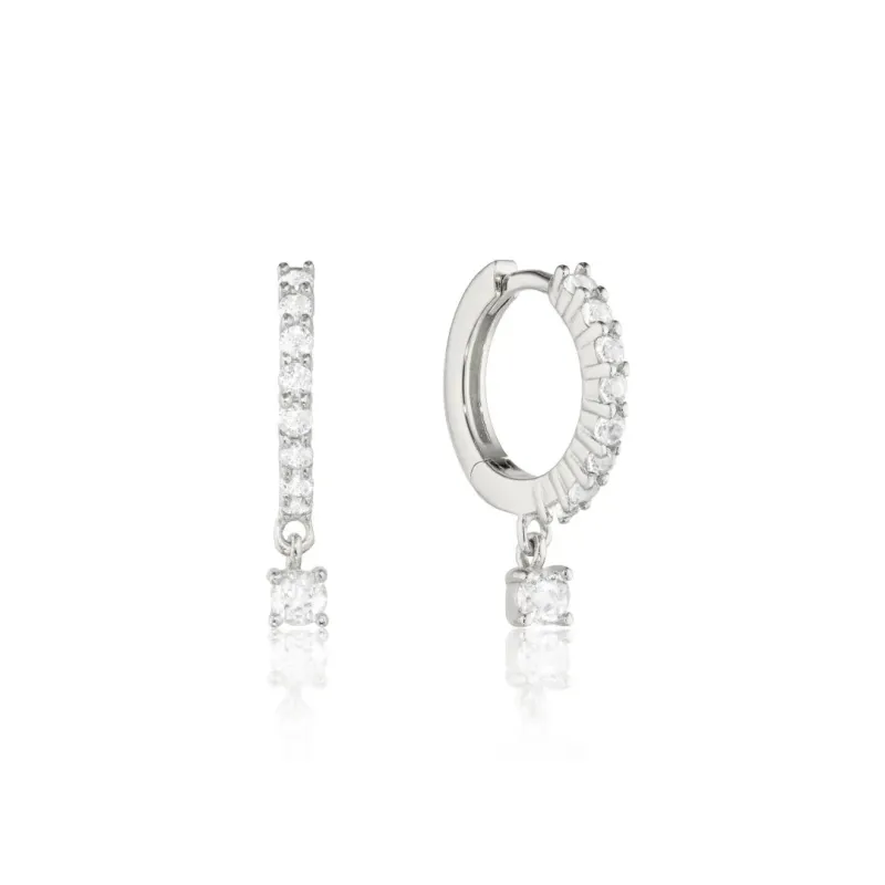 Silver Diamond Style Square Drop Earrings made by Lily & Roo