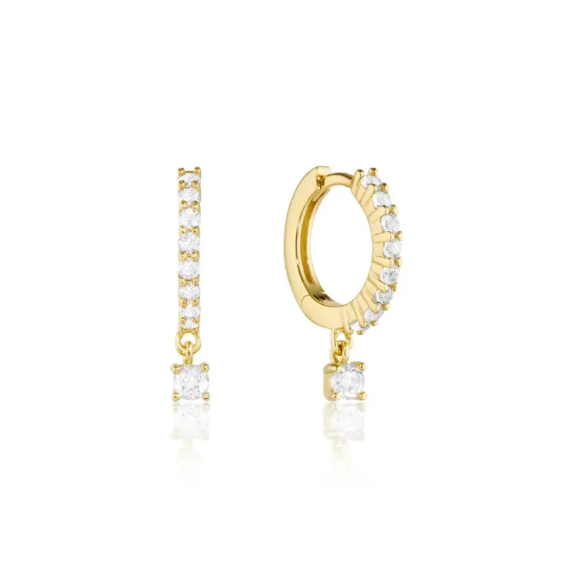 Gold Diamond Style Square Drop Earrings made by Lily & Roo