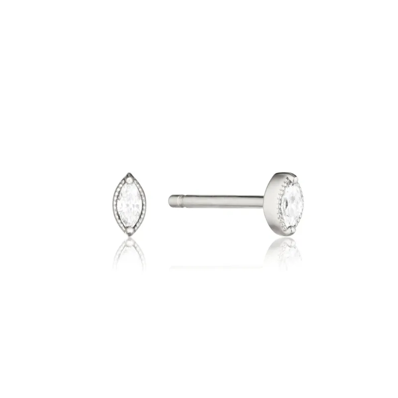 Silver Tiny Teardrop Stud Earrings made by Lily & Roo