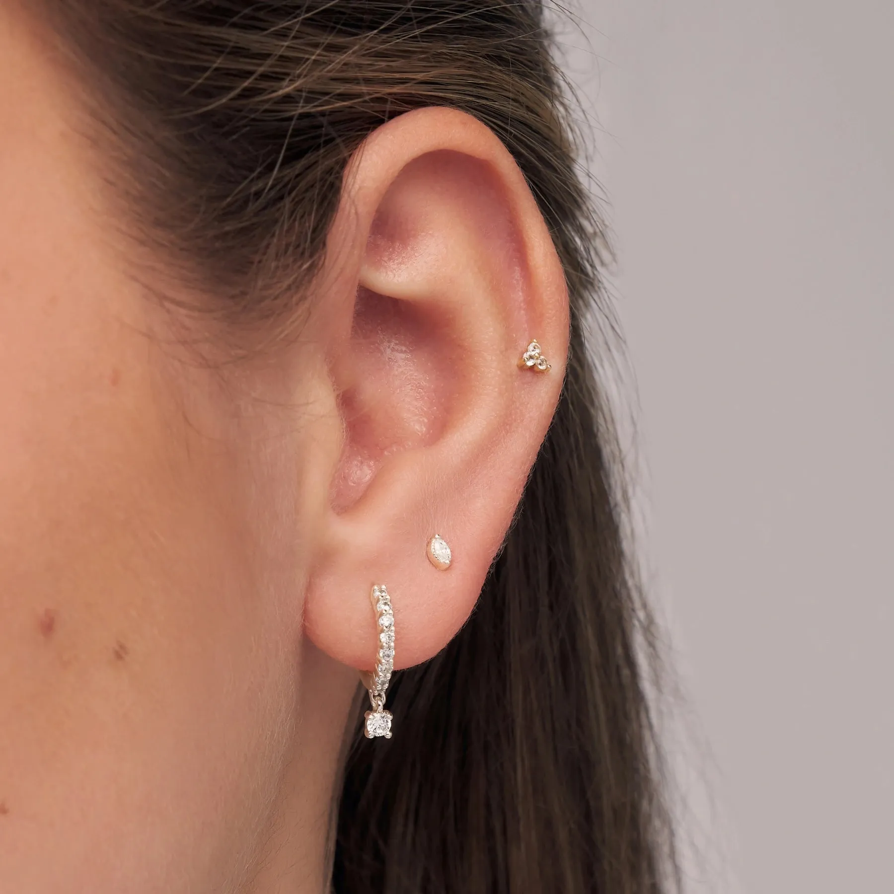 Gold Tiny Teardrop Stud Earrings sold by Lily & Roo product image thumbnail 2