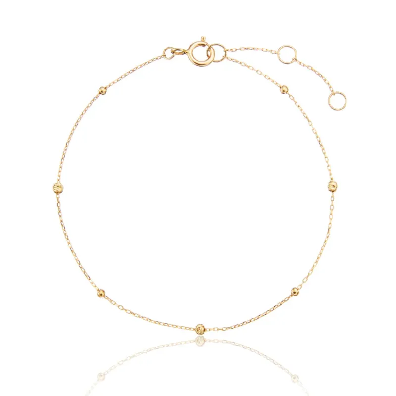 Gold Beaded Chain Bracelet made by Lily & Roo