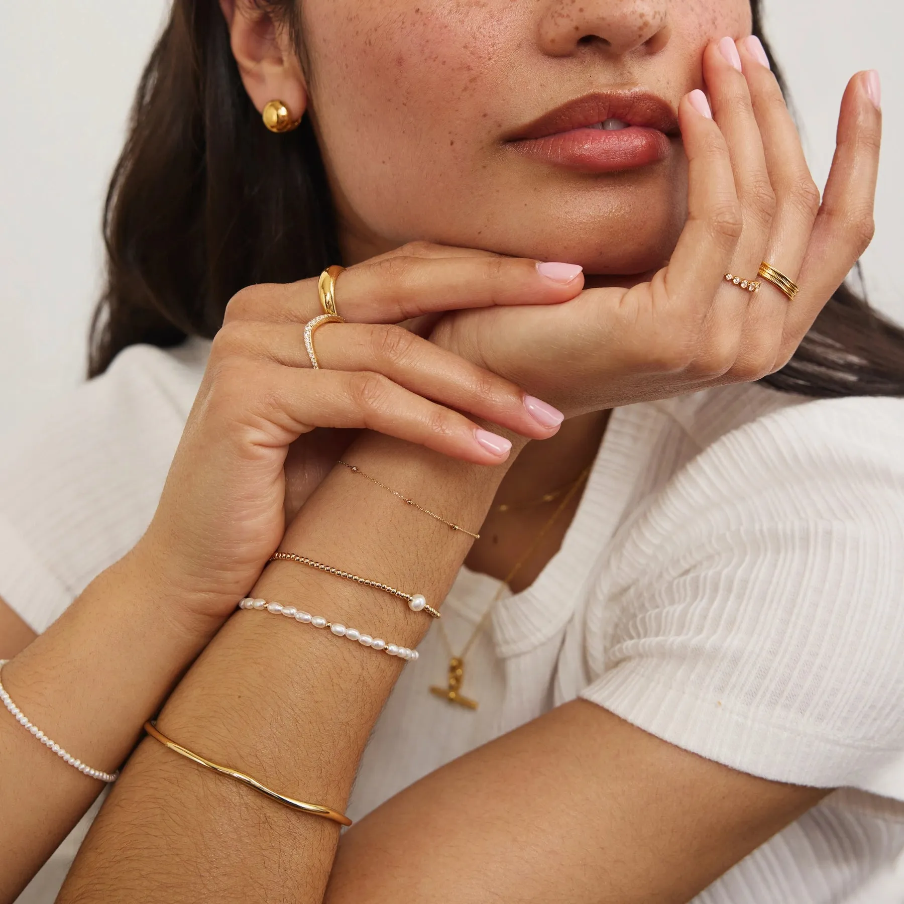 Gold Beaded Chain Bracelet sold by Lily & Roo product image thumbnail 3